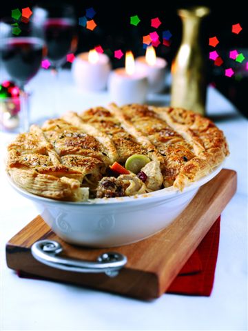 Cranberry, Turkey and Stuffing Pie
