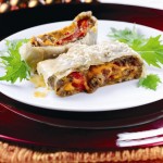 Chestnut, Roasted Red Pepper and Red Leicester Strudel