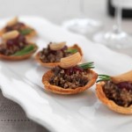 Haggis and Sweet Pickled Baby Onion Tartlets