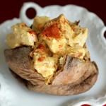 Coronation Turkey with Apricot Purée in a Baked Potato