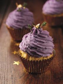 Parsnip and Brussels Sprout Cupcakes with Purple Mash